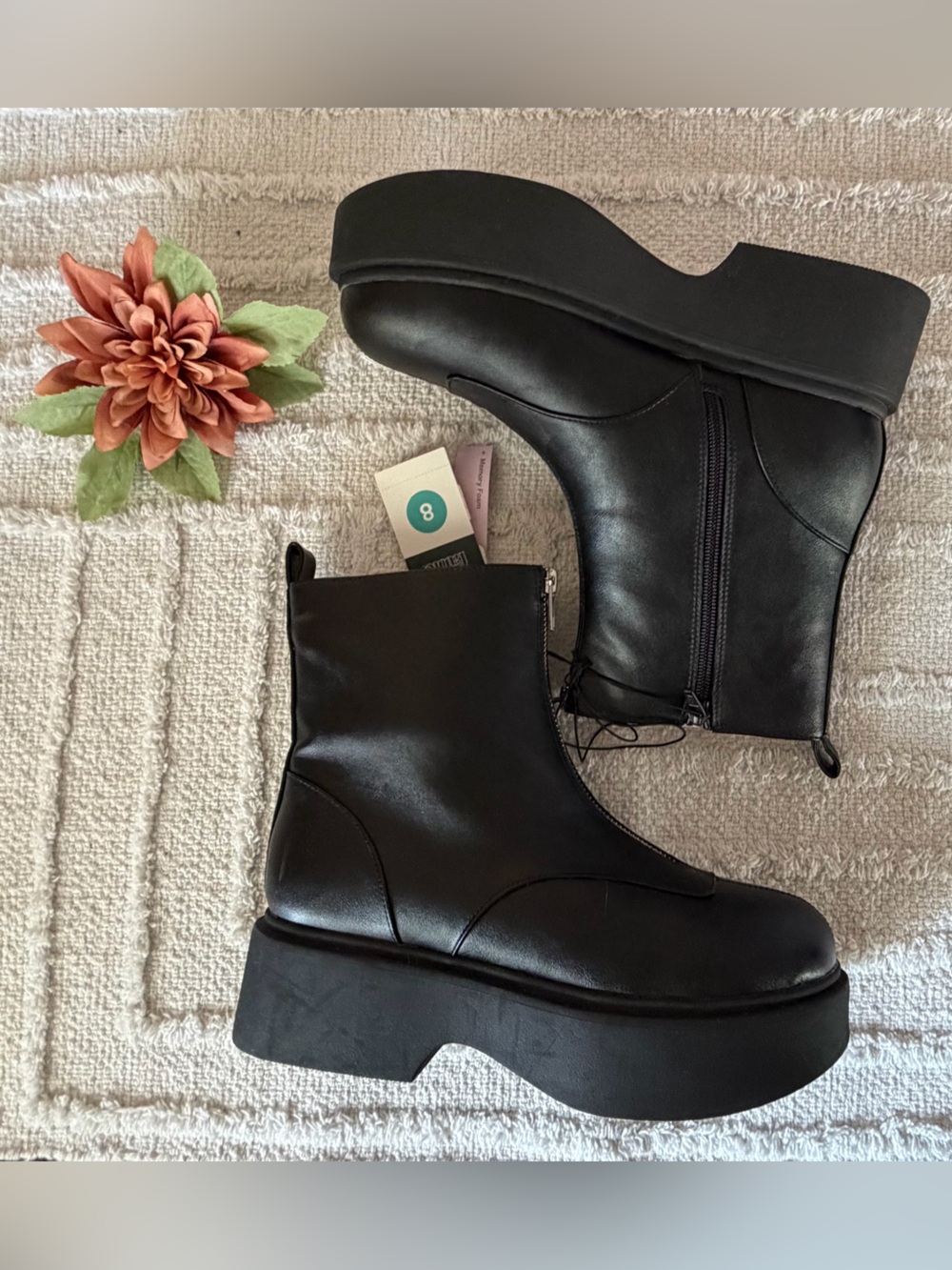 WILD FABLE Women’s Honor Black Combat Platform Boots- Size 8
